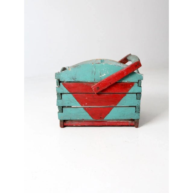 Antique Wooden Basket For Sale - Image 4 of 9