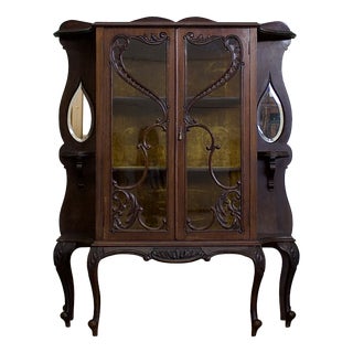 Antique Victorian China Display Cabinet, 1890s For Sale