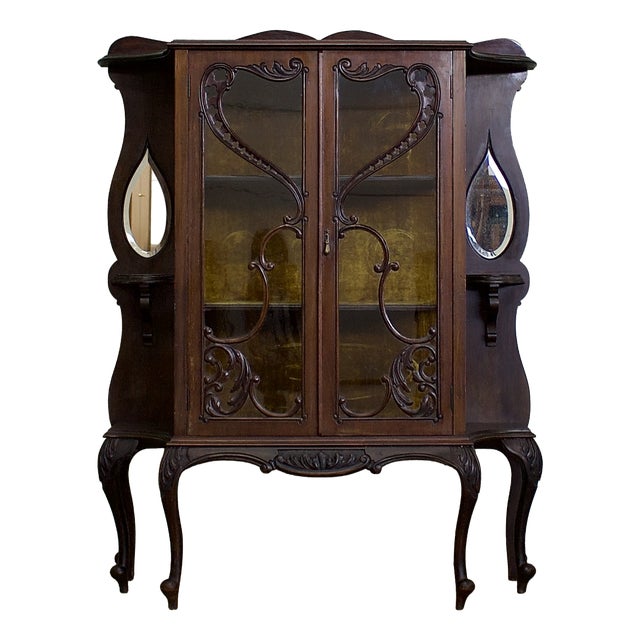 Antique Victorian China Display Cabinet, 1890s For Sale