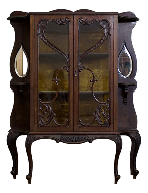 Antique Victorian China Display Cabinet, 1890s