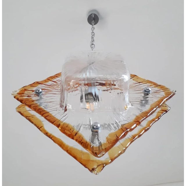 Mid 20th Century Mid 20th Century Diamond Pendant by Mazzega For Sale - Image 5 of 10