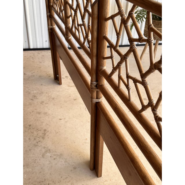 Late 20th Century Organic Modern “Cracked Ice” Rattan King Headboard by McGuire For Sale - Image 11 of 12