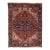 Antique Persian Heriz Handmade Red Wool Rug With Medallion Motif For Sale