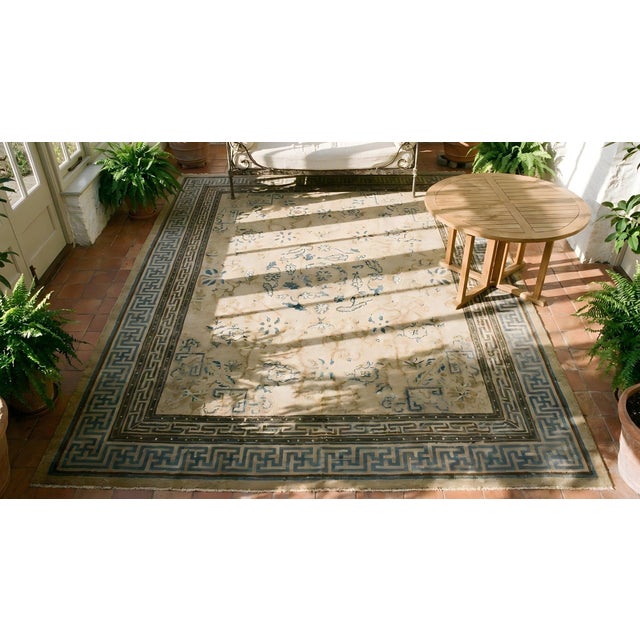 Textile Antique Chinese Ningxia Rug 8' 8" x 9' 10" For Sale - Image 7 of 9