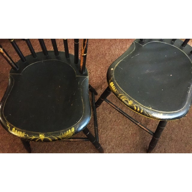 Hitchcock New England Spindle Back Painted Chairs Set of Four For Sale - Image 11 of 16