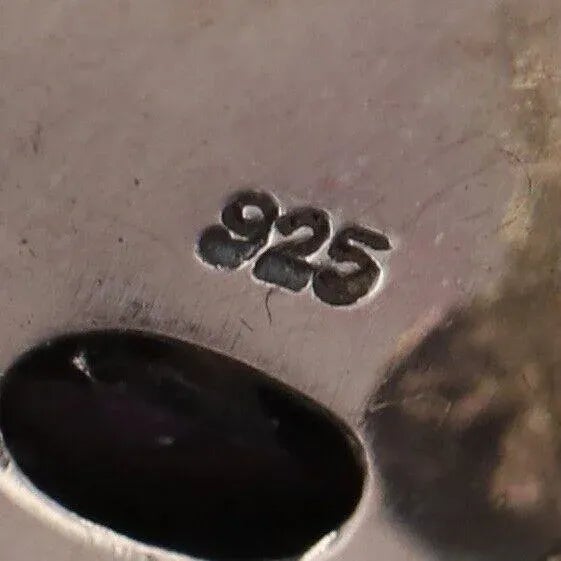 Mid 20th Century Mid 20th Century Amethyst & Sterling Silver Flower Earrings - 2 Pieces For Sale - Image 5 of 5