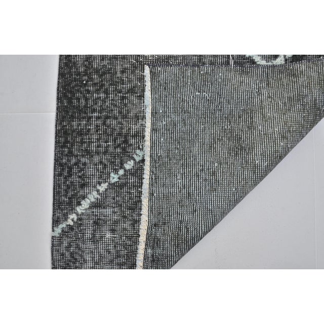 Black 1950s Turkish One. A Kind Floral Runner Rug For Sale - Image 8 of 8