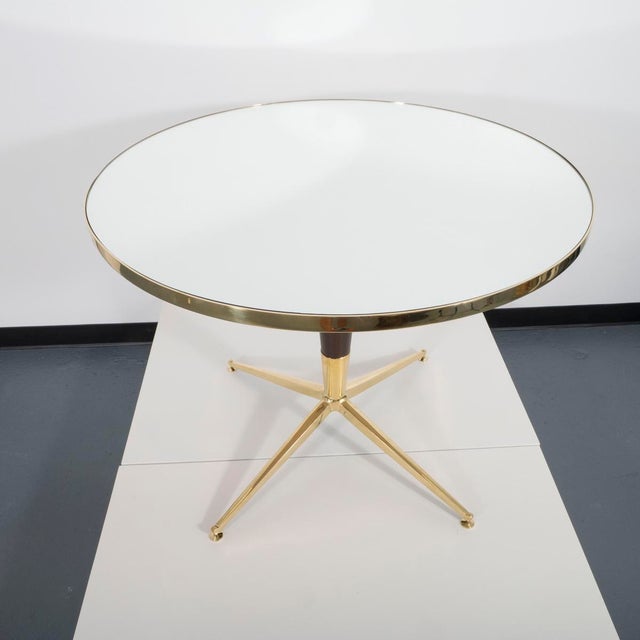 Wood and brass table in the style of Cesare Lacca For Sale In New York - Image 6 of 11