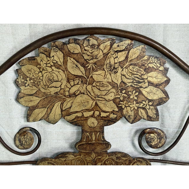 Burnt Umber Painted Wrought‑Iron Panels by Slayman Forge — Pair (1995) For Sale - Image 8 of 12