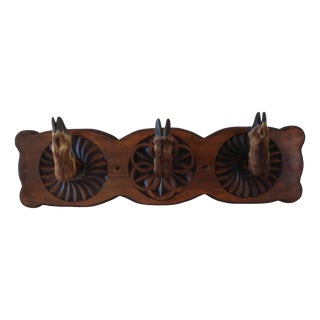 Vintage Wall-Mounted Coat Rack with Deer Hooves, 1960s For Sale