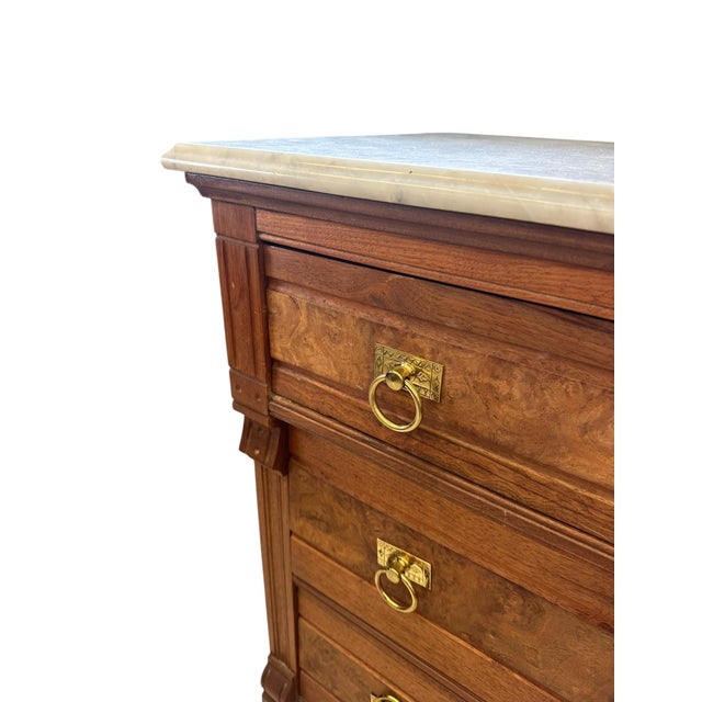 French Provincial Antique Marble Topped French Provincial Sideboard For Sale - Image 3 of 18