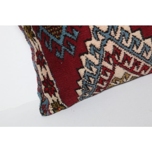 Handwoven Vintage Turkish Throw Rug Pillow Cushion Cover -22'' X 22'' For Sale - Image 9 of 10