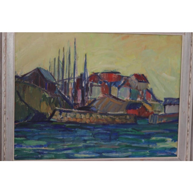 Karl Axel Gadd, Bohuslän Fishing Village, 1949, Oil on Canvas, Framed For Sale - Image 7 of 17
