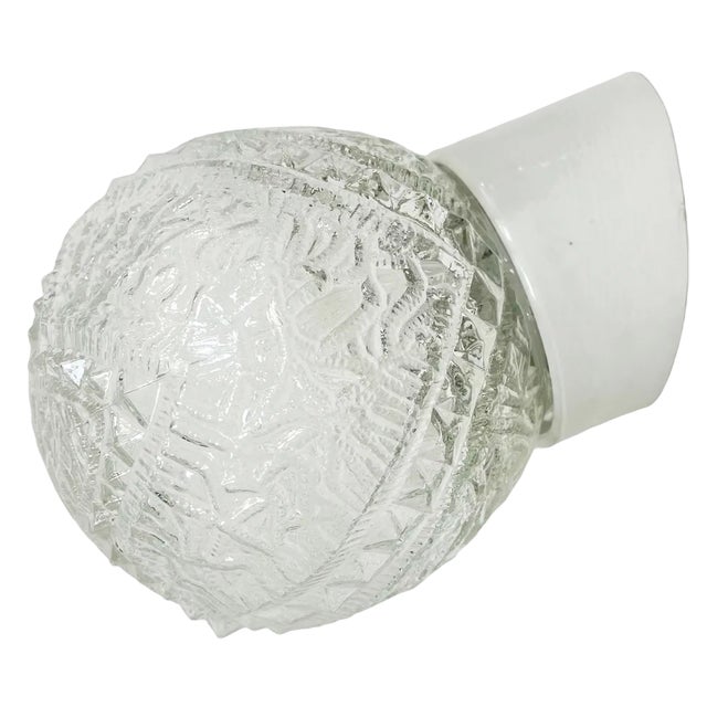 Vintage White Porcelain Wall Light, 1970s For Sale