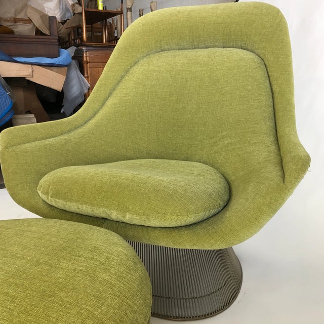 1970s Easy Lounge Chair With Ottoman Attributed to Warren Platner for Knoll For Sale In Palm Springs - Image 6 of 10
