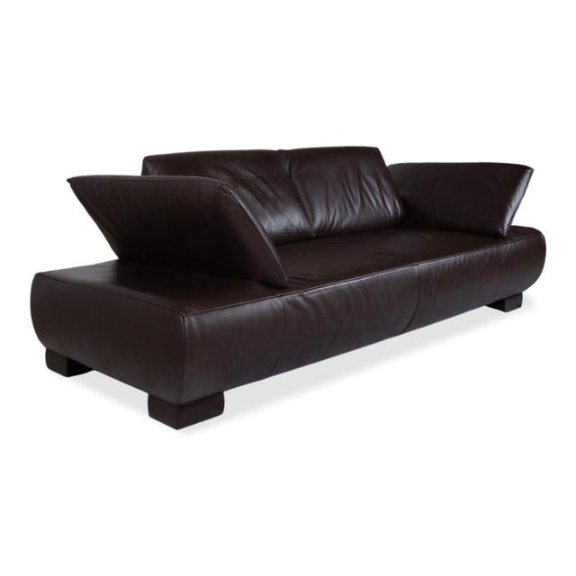 Leather Two-Seater Dark Brown Volare Sofa with Manual Function from Koinor For Sale - Image 4 of 16