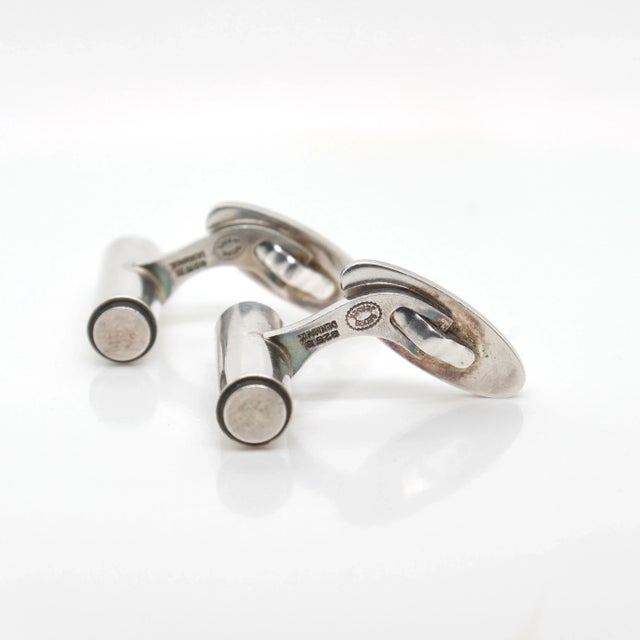 Mid 20th Century Georg Jensen Sterling Silver Cufflinks No. 96 - 2 Pieces For Sale - Image 5 of 12