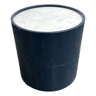 Pianca Dedalo Module Nightstand, Petrol Blue + Calcatta Marble For Sale