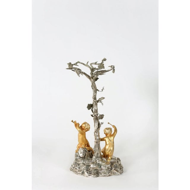 Late 19th Century English Elkington Silver Plated / Cut Crystal Epergne - a Pair For Sale - Image 5 of 12