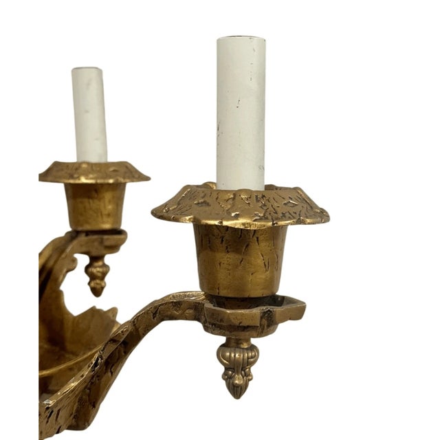 Antique Art Deco Bronze 5 Arm Chandelier For Sale In Pittsburgh - Image 6 of 8