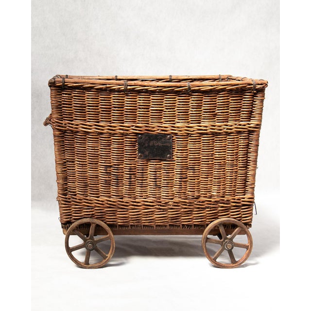 20th Century French SCNF Basket on Cast Iron Wheels, 1920s For Sale - Image 12 of 13