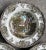 A set of three soup bowls with rim in traditional transferware- They each feature alike the "The Stone Wall" scene in the...