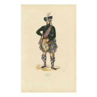 Markaert, Scottish Clan Chief in Highland Dress, 1845, Hand-Coloured Lithograph For Sale