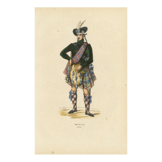 Markaert, Scottish Clan Chief in Highland Dress, 1845, Hand-Coloured Lithograph For Sale