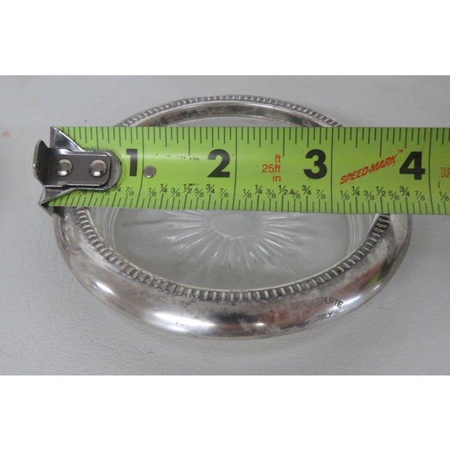 Leonard Italy Silverplated Crystal Sunburst Star Glass Coasters Set of Six 4597b For Sale - Image 12 of 12