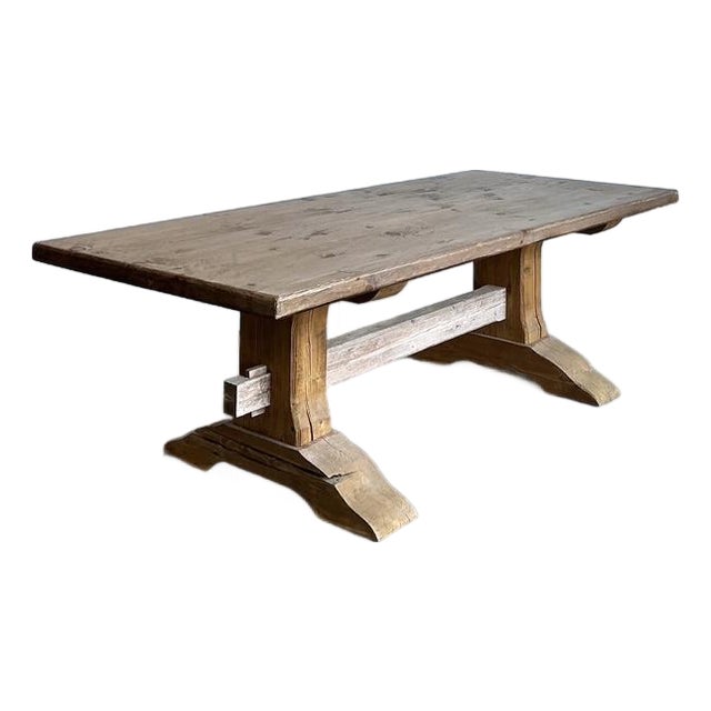 Vintage Rustic Trestle Table For Sale