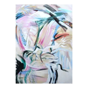 Large Scale Vintage Post Modern Abstract Expressionist Painting 1989