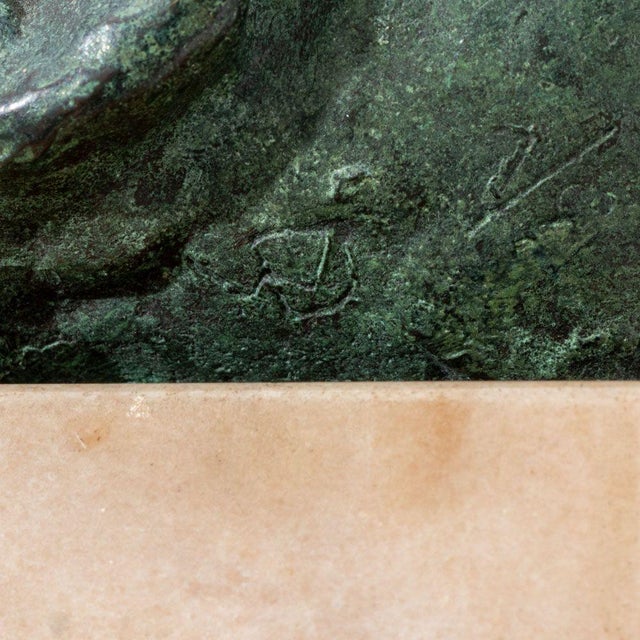 Metal Jacob Epstein Style Sleeping Baby Bronze Sculpture For Sale - Image 7 of 8