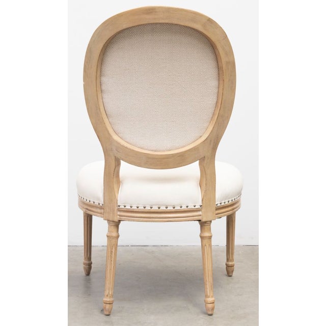 French Late 20th Century Oval Back Louis XVI Side Chair For Sale - Image 3 of 8