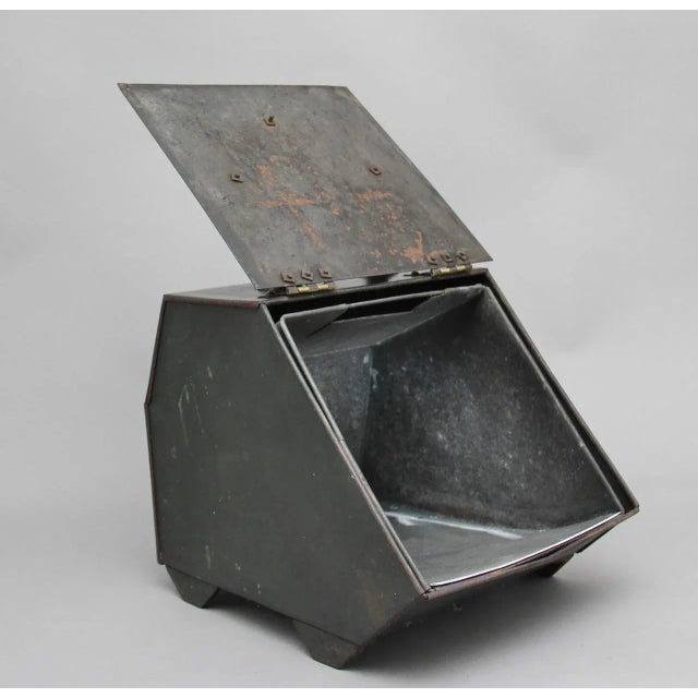 19th Century Metal Coal Box For Sale - Image 9 of 11