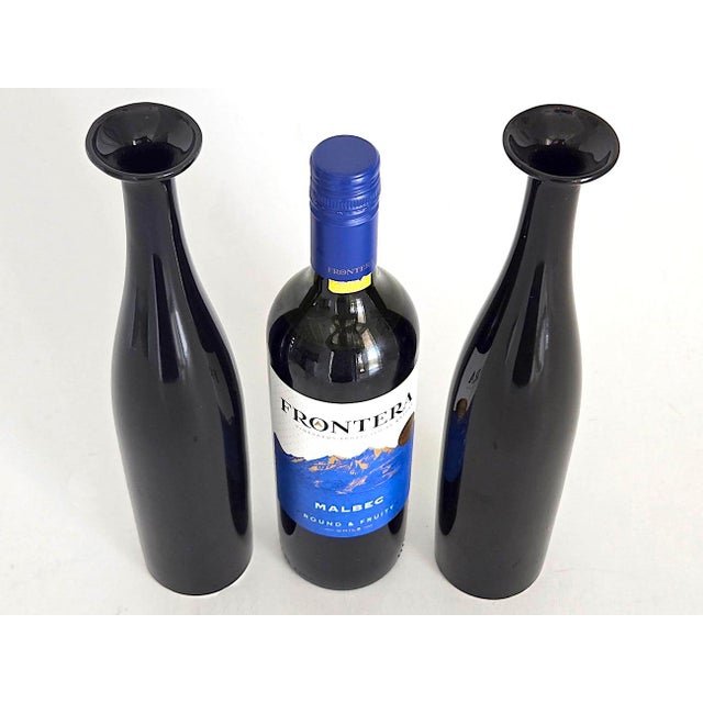 Vintage Toyo Ceramic Ikebana Bottle Vases, a Pair For Sale - Image 9 of 14