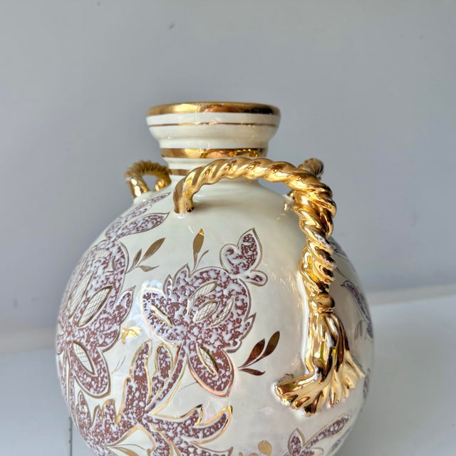 1960s Italian Tassel Pottery Vase For Sale - Image 9 of 11