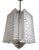 Transparent Mid 20th Century Rectangular 4 Panel Architectural Lantern, Art Glass, Polished Nickel & Chrome Stem For Sale - Image 8 of 14