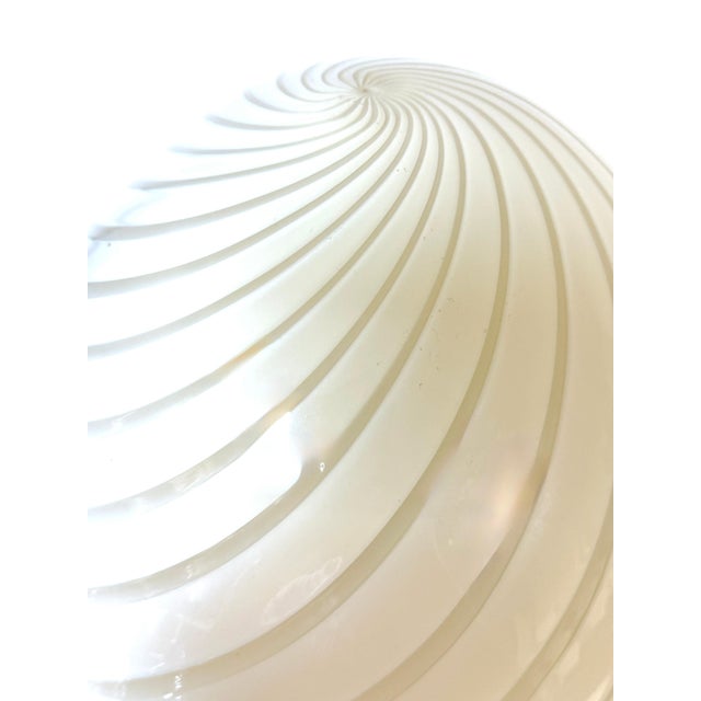 1980s Monumental Vetri Murano Spiral Ribbed Egg Lamps, Italy - a Pair For Sale - Image 13 of 17