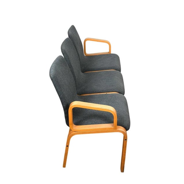 Gray 1960s Three Set Mid Century Modern Scandinavian Bentwood Sofa / Bench For Sale - Image 8 of 12