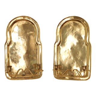 Mid-Century Swedish Brass Sconces, Set of 2 For Sale