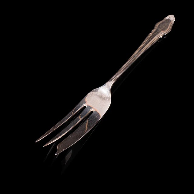 Silver 1935 Vintage Art Deco Silver English Cake Forks - Set of 12 For Sale - Image 8 of 13