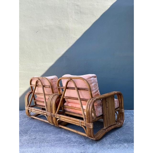 Mid-Century Modern Vintage Bielecky Brothers Rattan and Terry Cloth Lounge Chairs - A Pair For Sale - Image 3 of 12