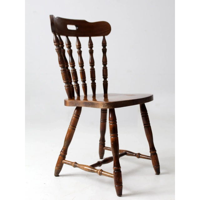 Vintage Wood Pub Style Chair For Sale - Image 11 of 13