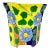 Vintage Colorful Mexican Floral Planter For Sale