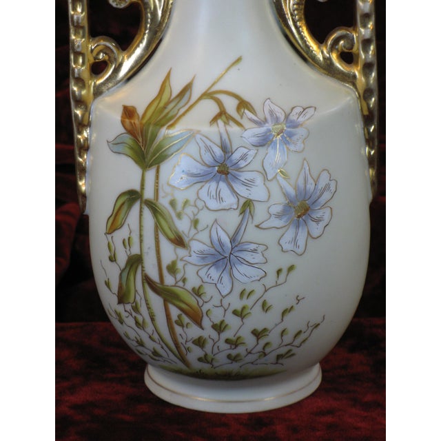 Gold Mid 19th Century Vase Art Deco Porcelain Hand Painted Gold Carlsbad Austrian Cubist Victorian For Sale - Image 8 of 18