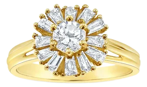 One Carat Diamond Halo Ring, Size 7