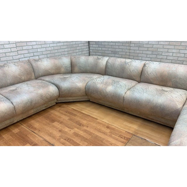 Gray Postmodern L Shaped Sectional Sofa by Bernhardt for Reupholstery For Sale - Image 8 of 13