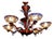 French Art Deco Ezan Six-Light Opalescent Glass Stalactite Chandelier, 1930 For Sale