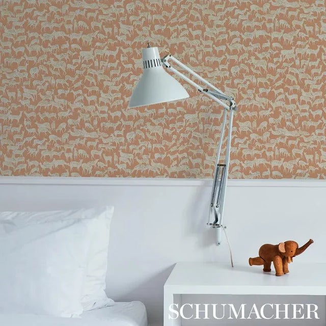 English Sample - Schumacher Fauna Wallpaper in Fawn For Sale - Image 3 of 4
