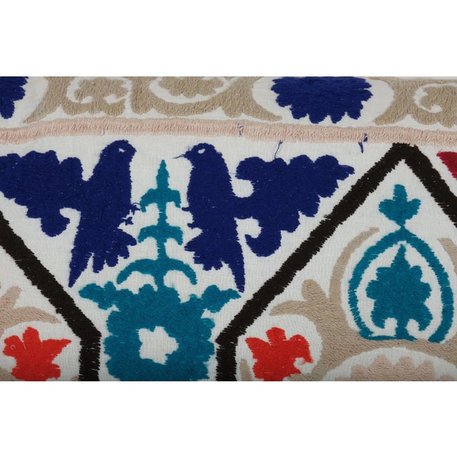 Suzani Lumbar Pillow Cover 24'' X 43'' For Sale - Image 4 of 5